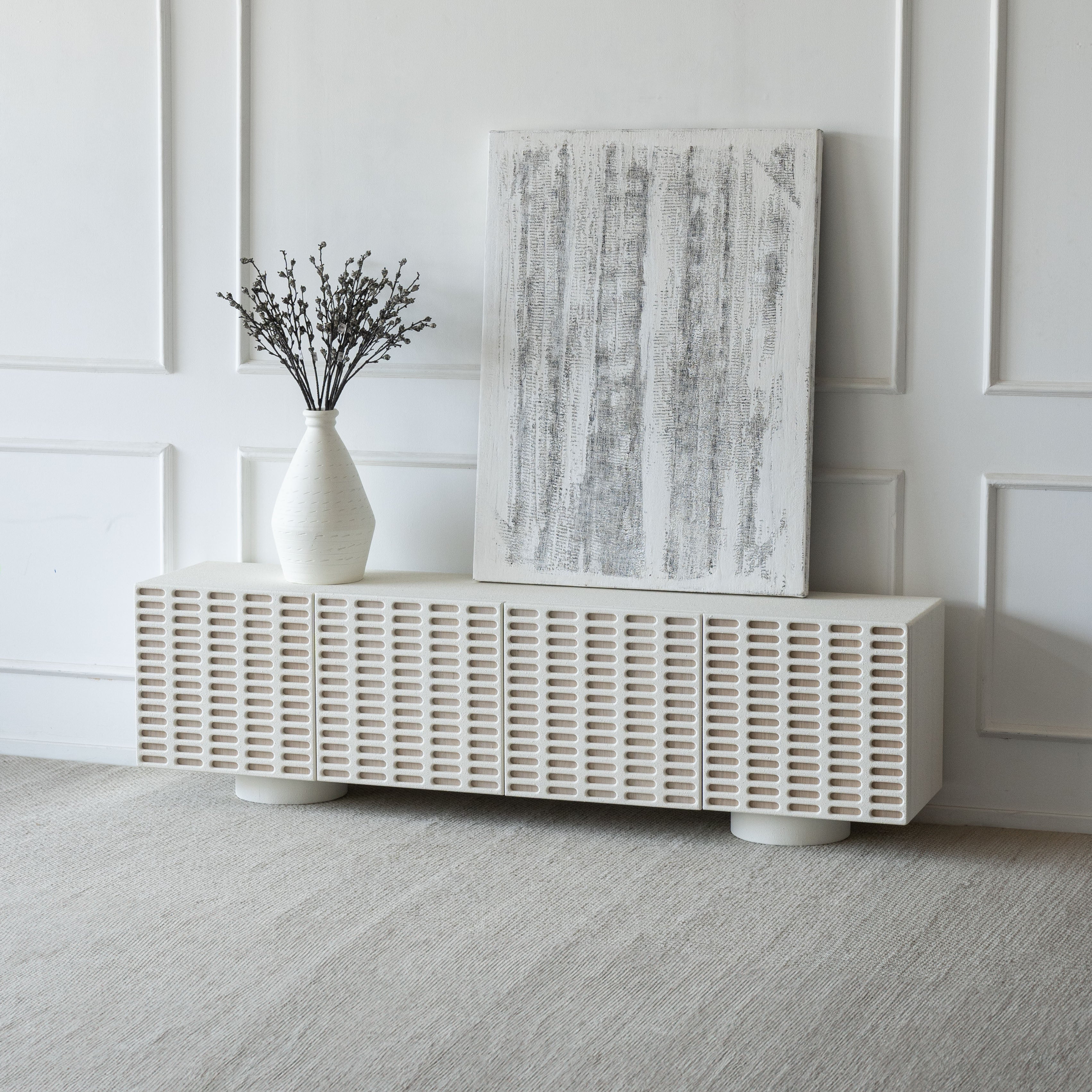 Akari TV Unit-White - Wood and Steel Furnitures