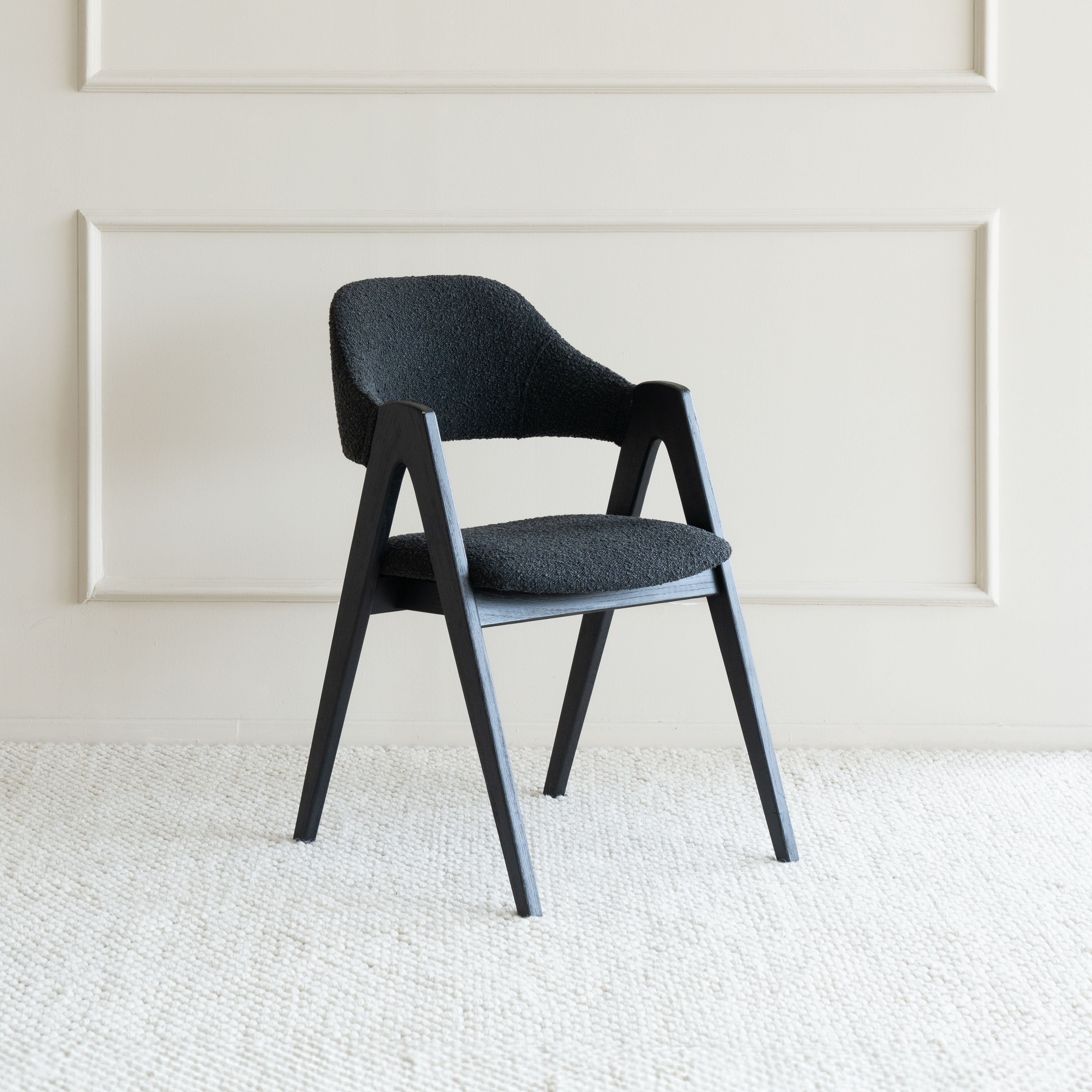 Ashley Chair- Boucle (LJ1110) - Wood and Steel Furnitures