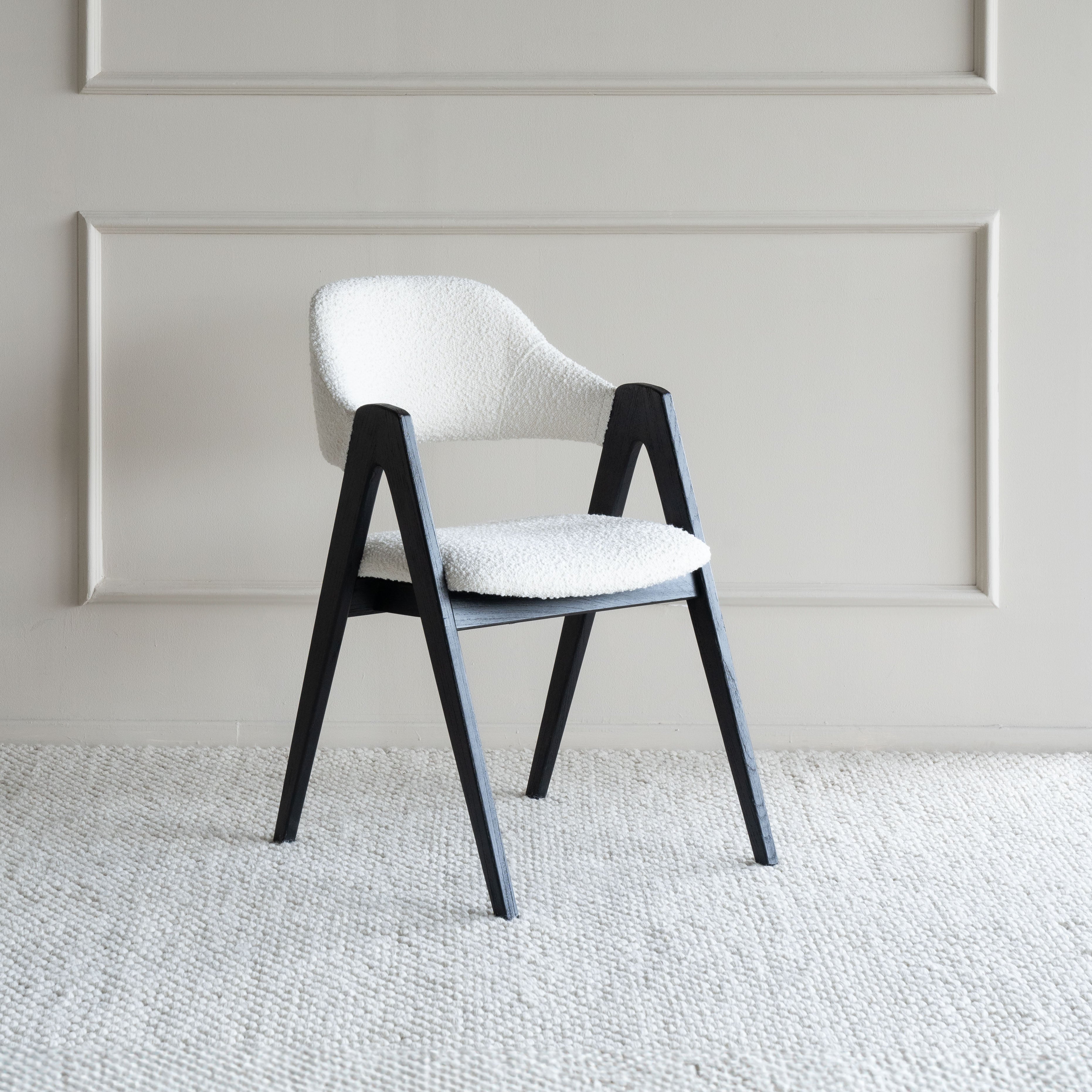 Ashley Chair- Boucle (LJ1110) - Wood and Steel Furnitures