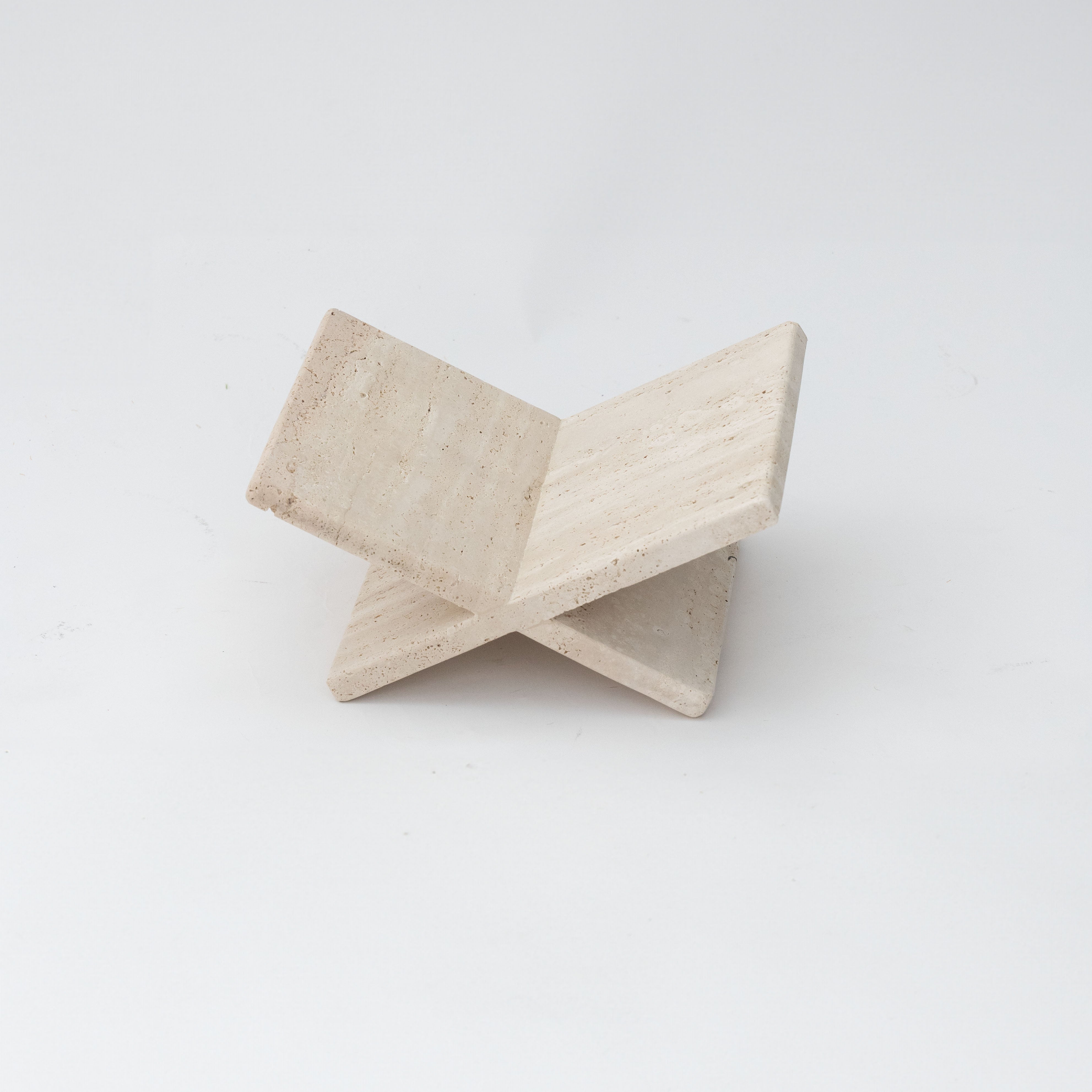Travertine Book Stand - Wood and Steel Furnitures