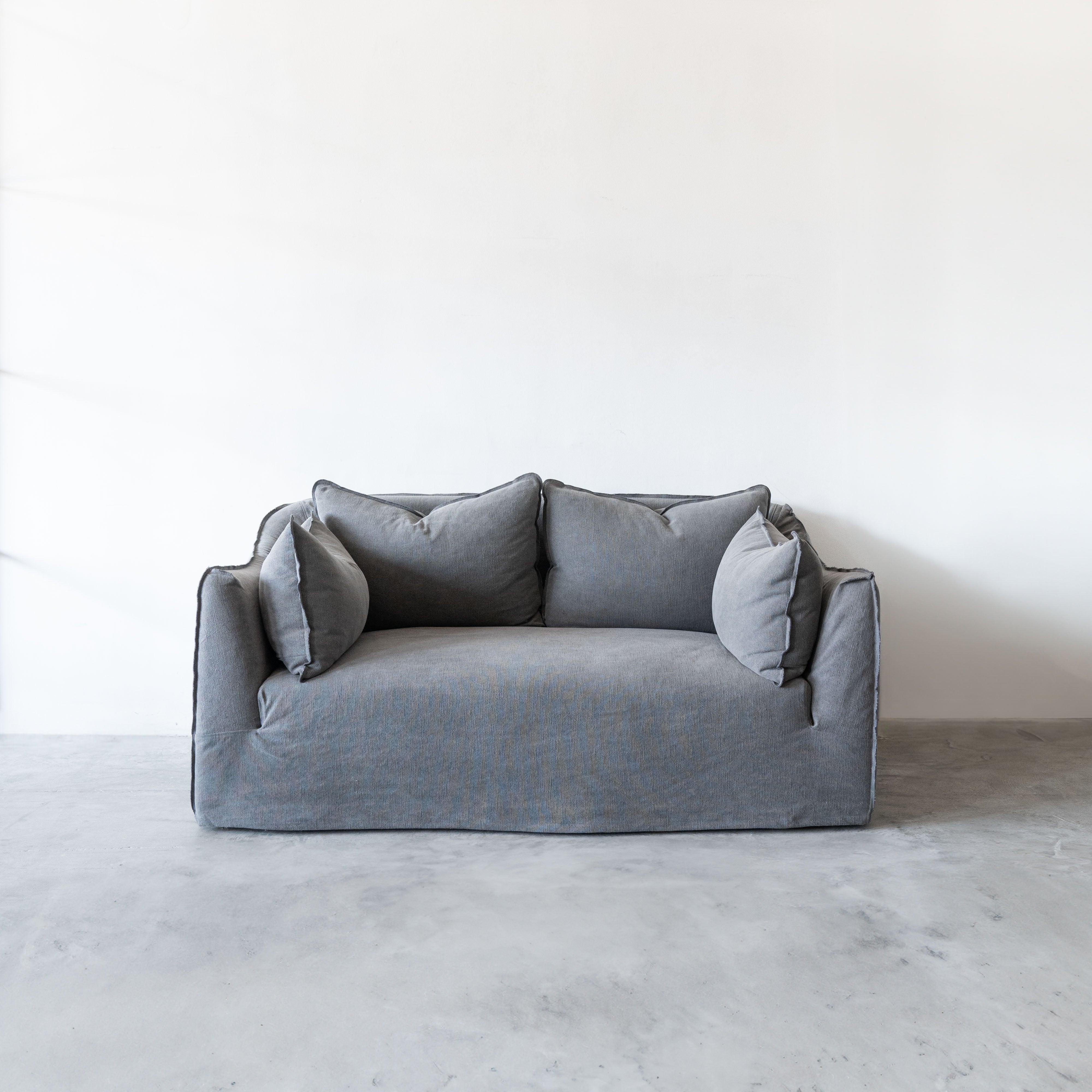 Clara Two Seater Sofa-Grey - Wood and Steel Furnitures