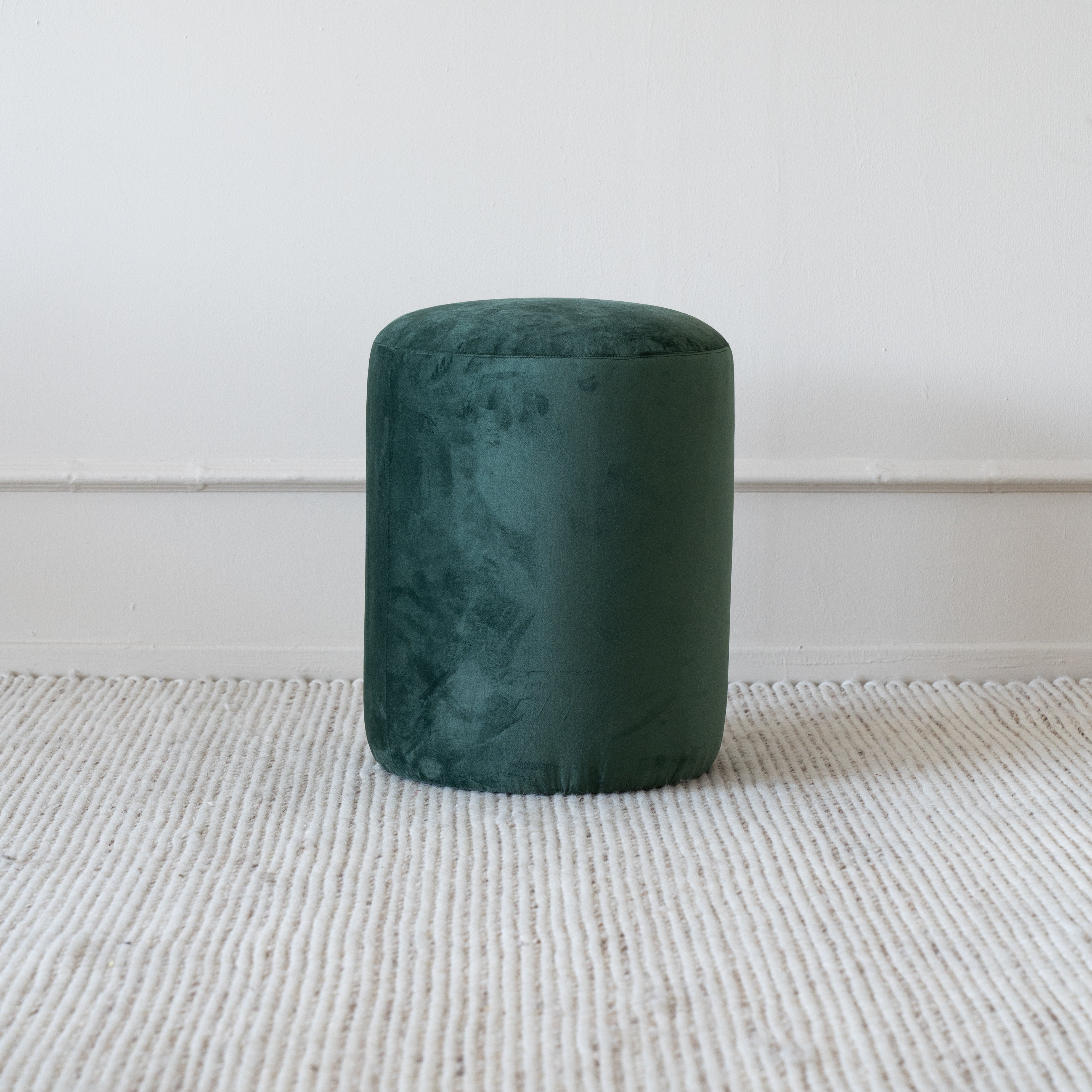Contour Stool - Green Velvet - Wood and Steel Furnitures