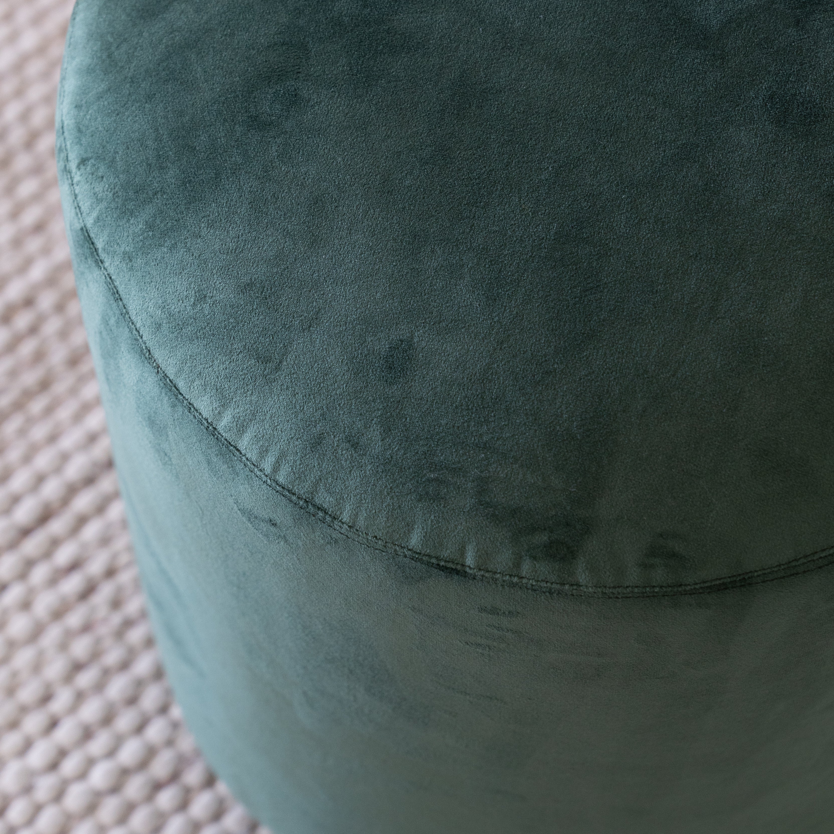 Contour Stool - Green Velvet - Wood and Steel Furnitures