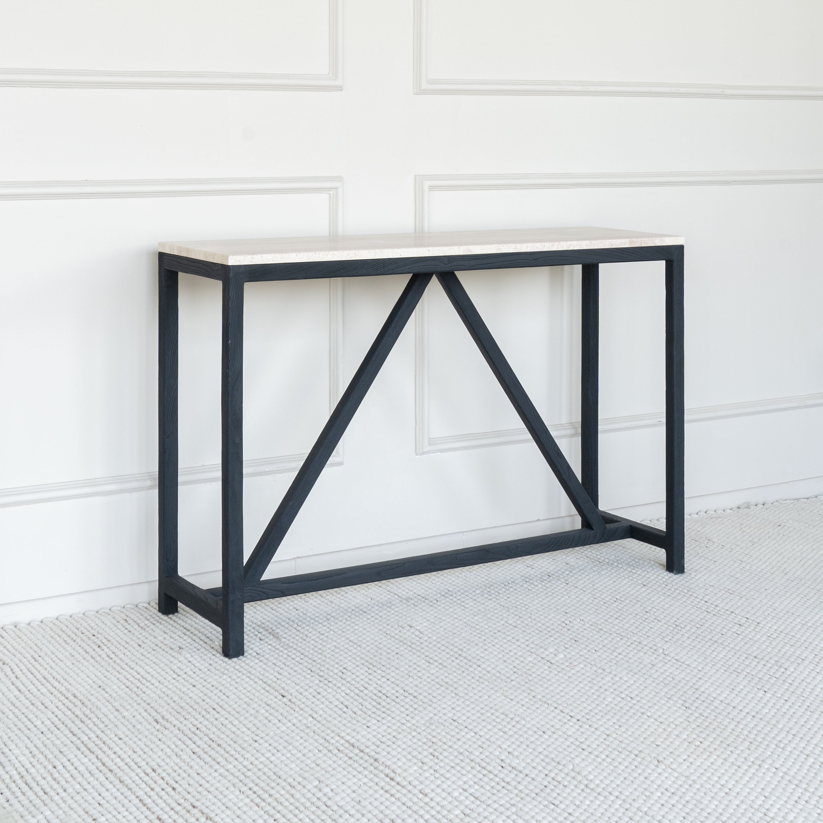 Cordoba Rectangle Console (Black) - Wood and Steel Furnitures