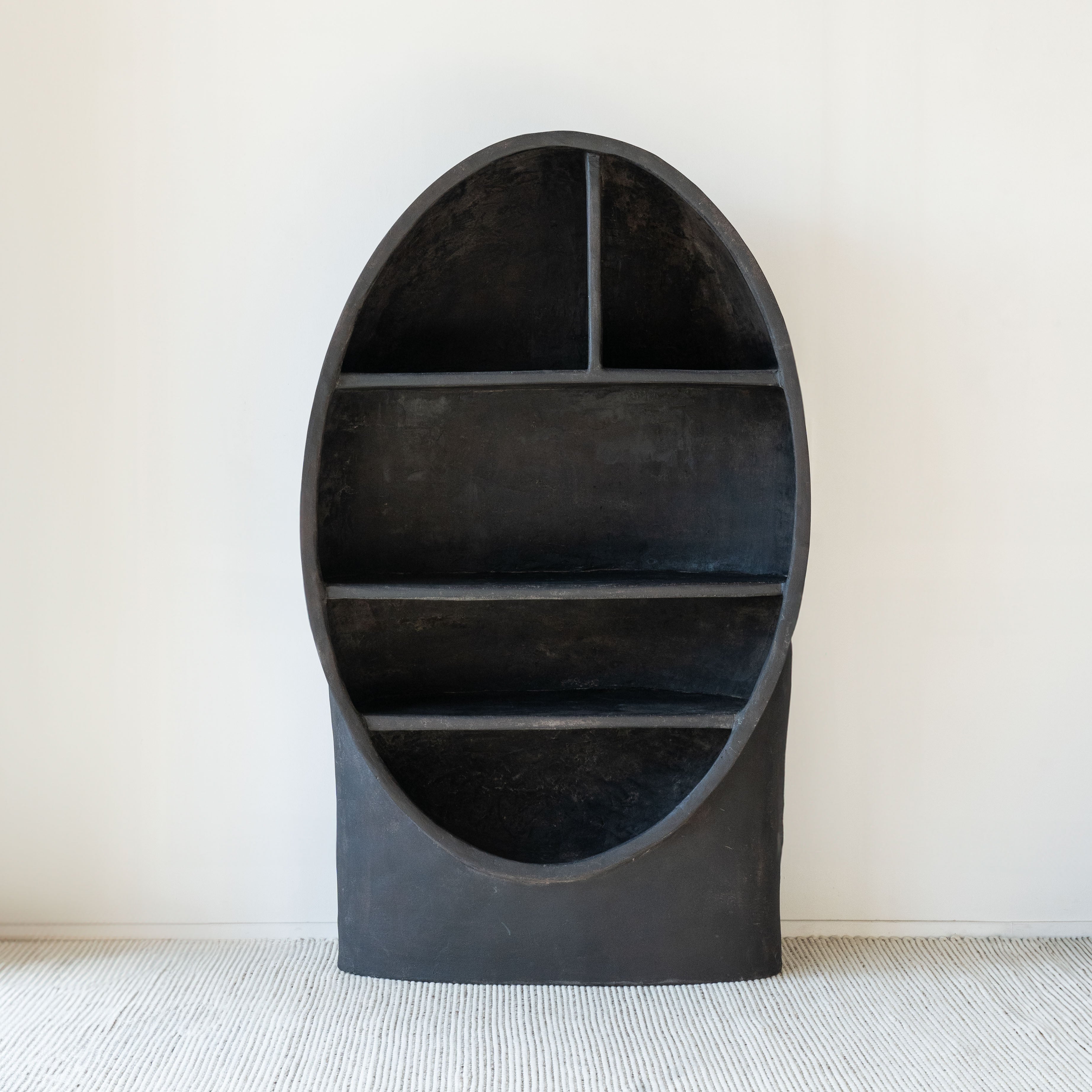 The Egg Shelf-Black - Wood and Steel Furnitures
