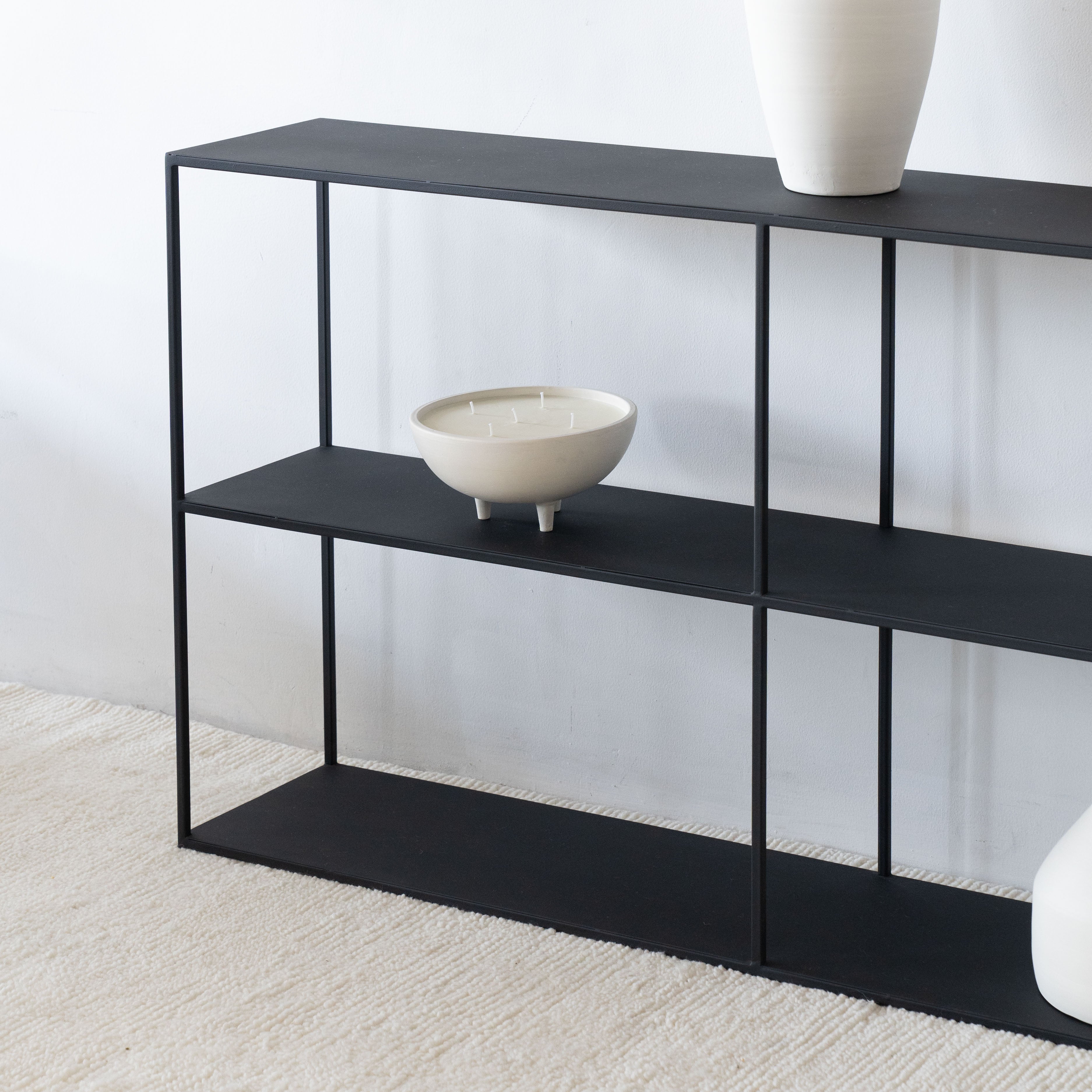 Monochrome Console Medium - Wood and Steel Furnitures