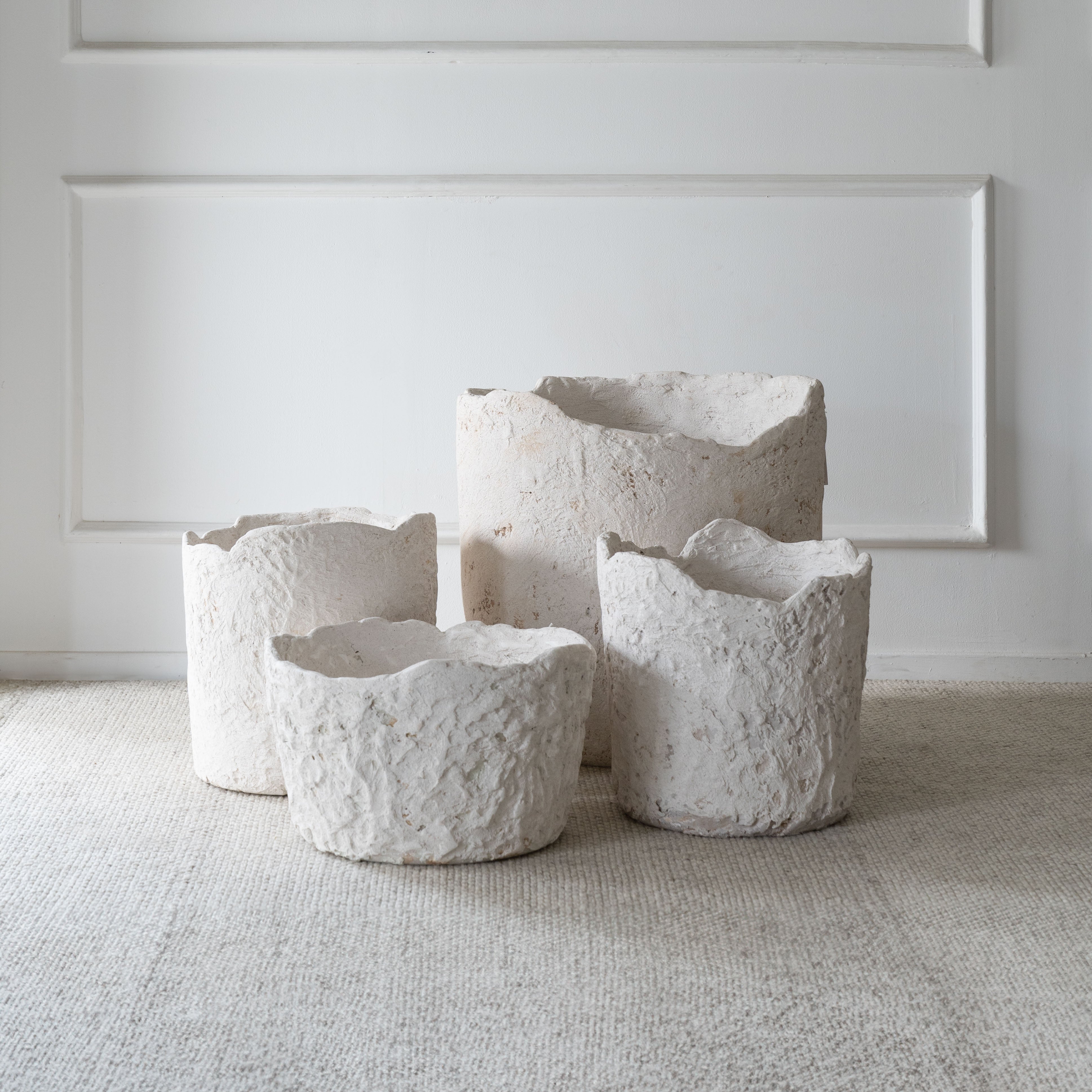 The Rock Olive Tree Pots-White - Wood and Steel Furnitures