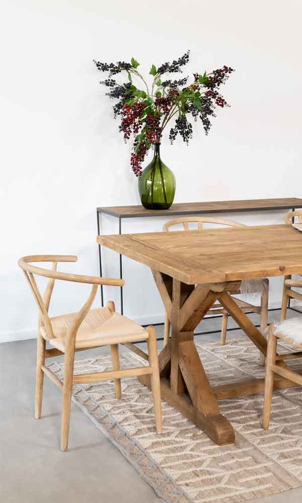 Harry Dining Table - Wood and Steel Furnitures