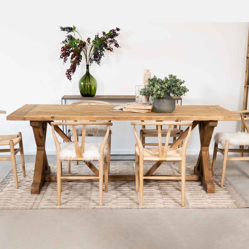 Harry Dining Table - Wood and Steel Furnitures