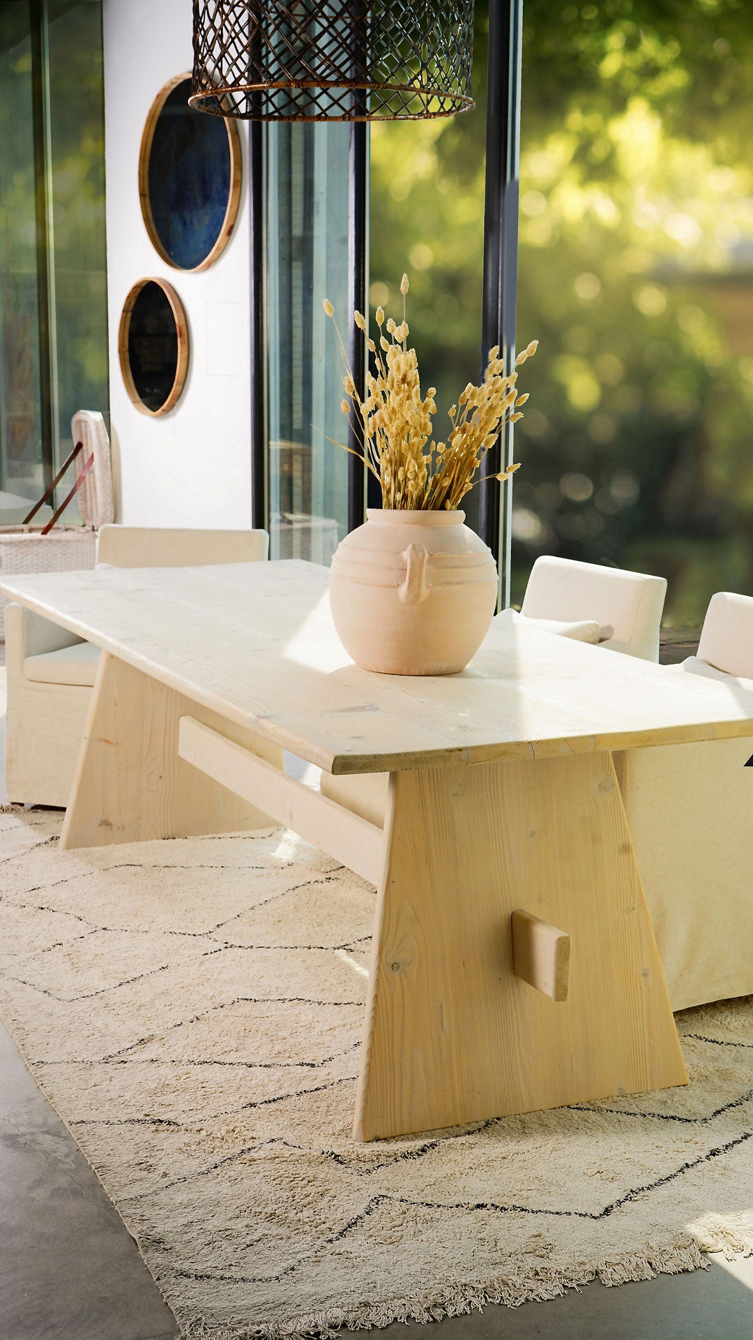 Nordic Dining Table - Wood and Steel Furnitures