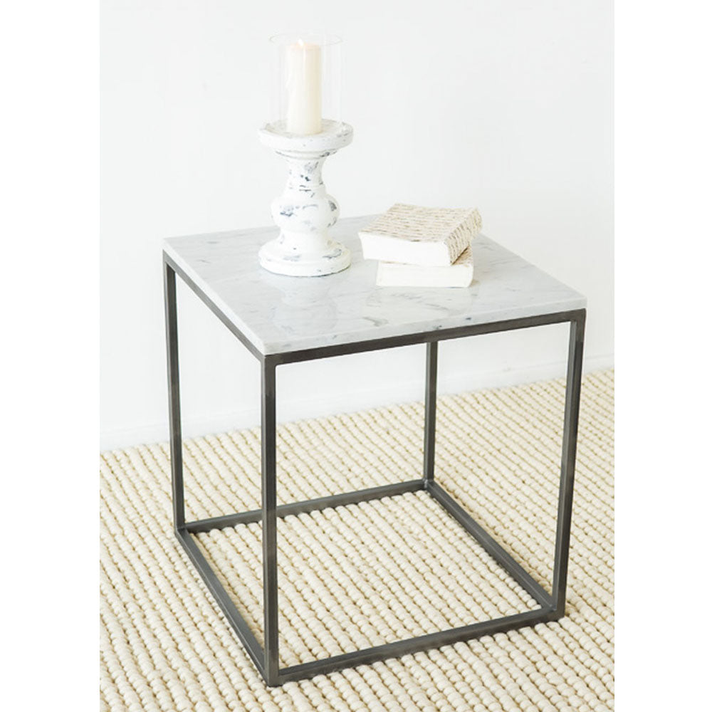 Carrera Side Table - Wood and Steel Furnitures