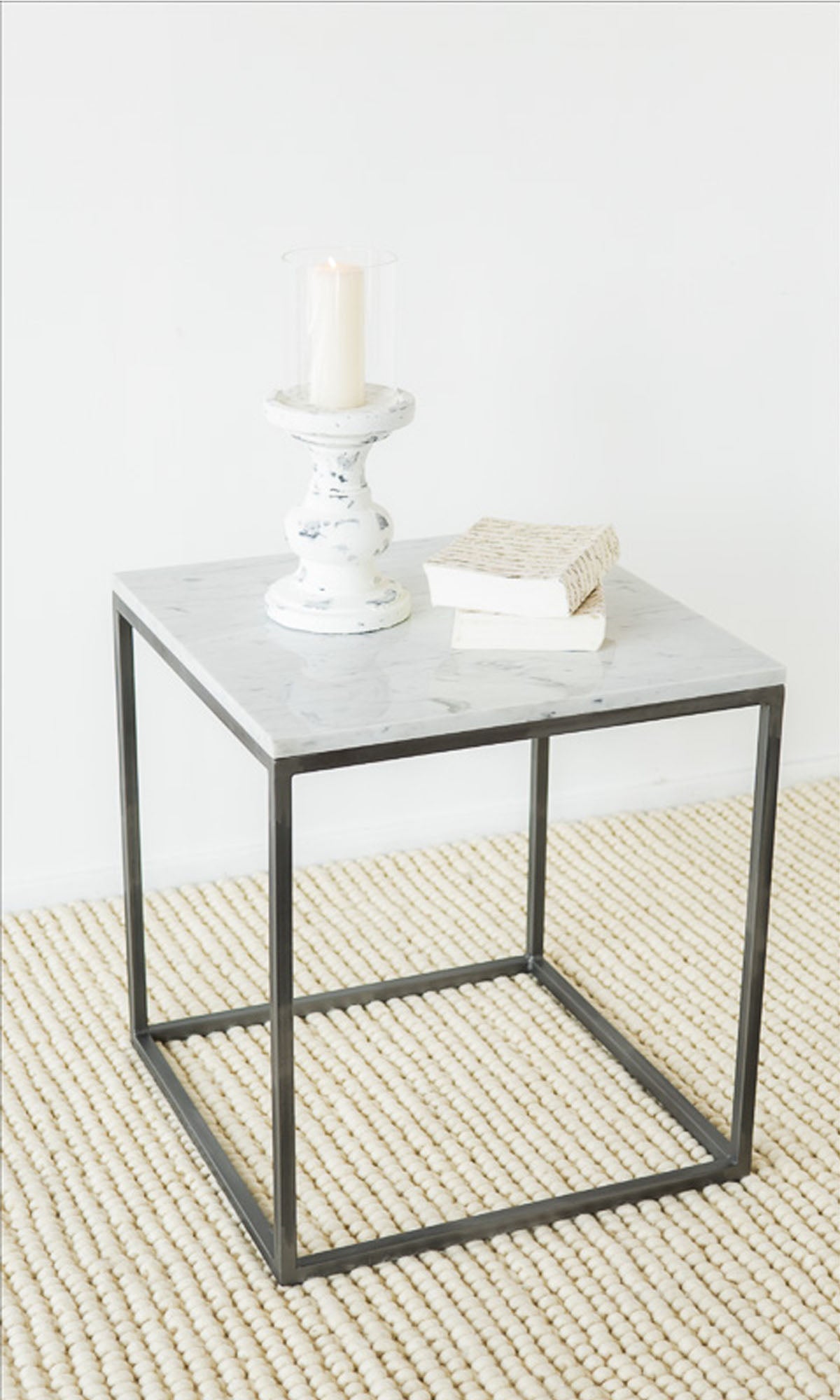 Carrera Side Table - Wood and Steel Furnitures